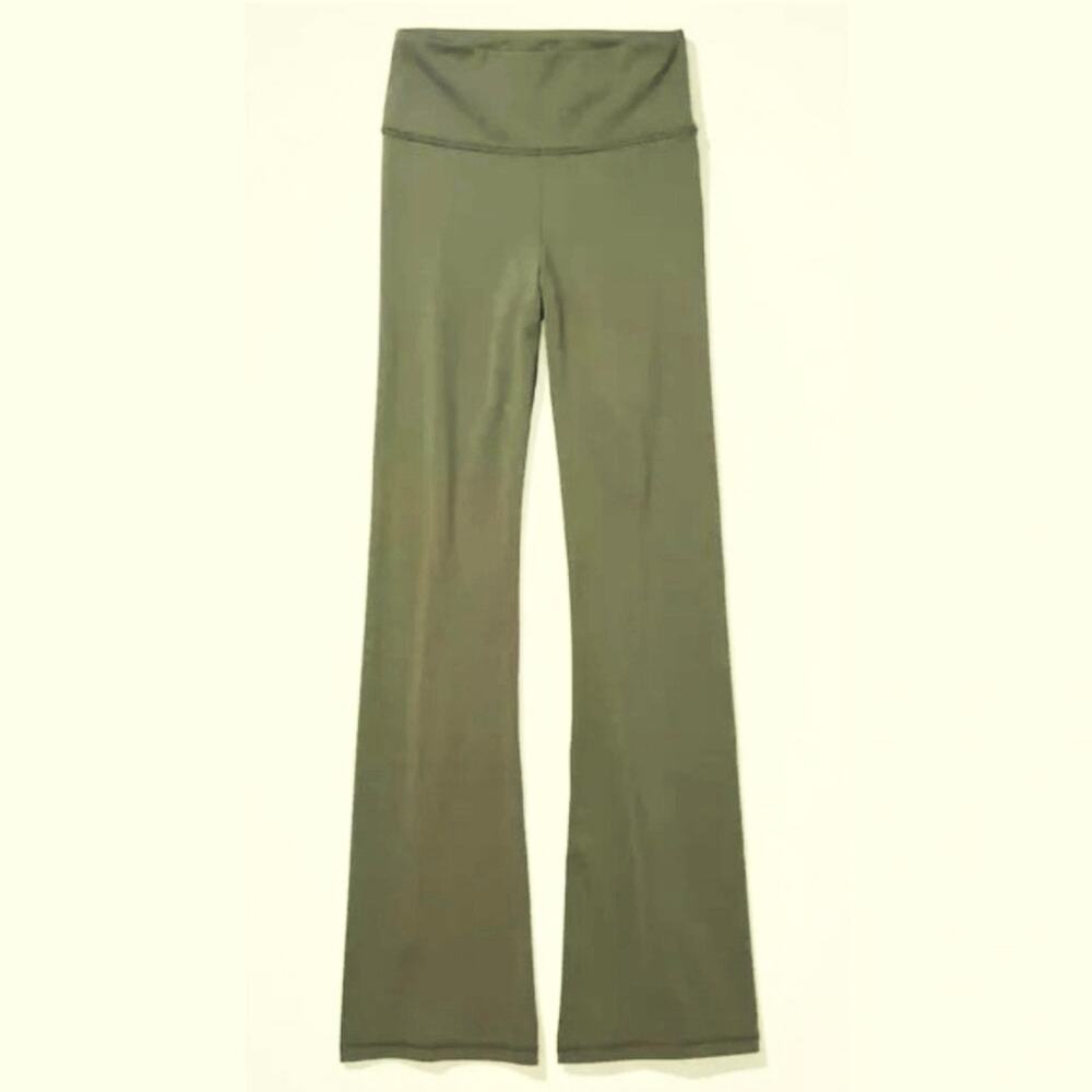 American Eagle The Everything High-Waisted Flare Legging Olive Green Size Medium